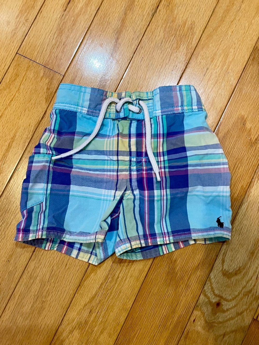 Ralph Lauren Polo plaid swim shorts.